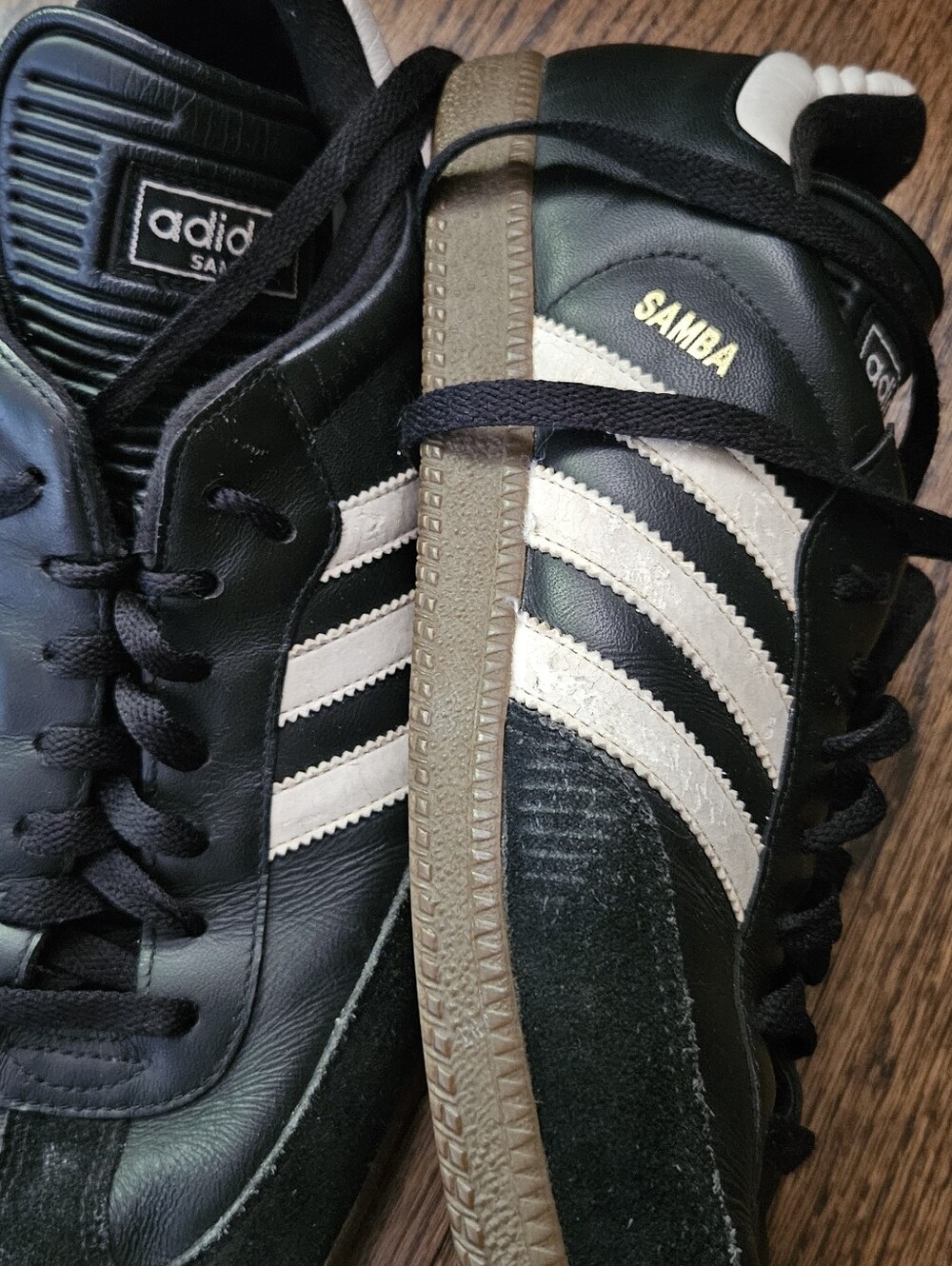 Adidas Samba Black with White Stripes and Gum Sole